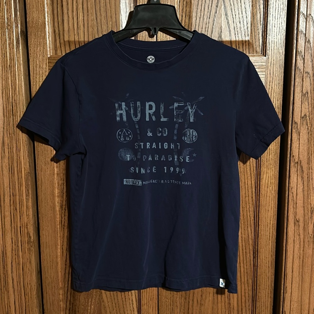 Hurley Men’s Navy Blue T-Shirt - Small
